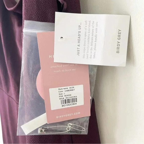 Birdy Grey Alex Dress in Crepe Cabernet L NWT - Picture 6 of 10